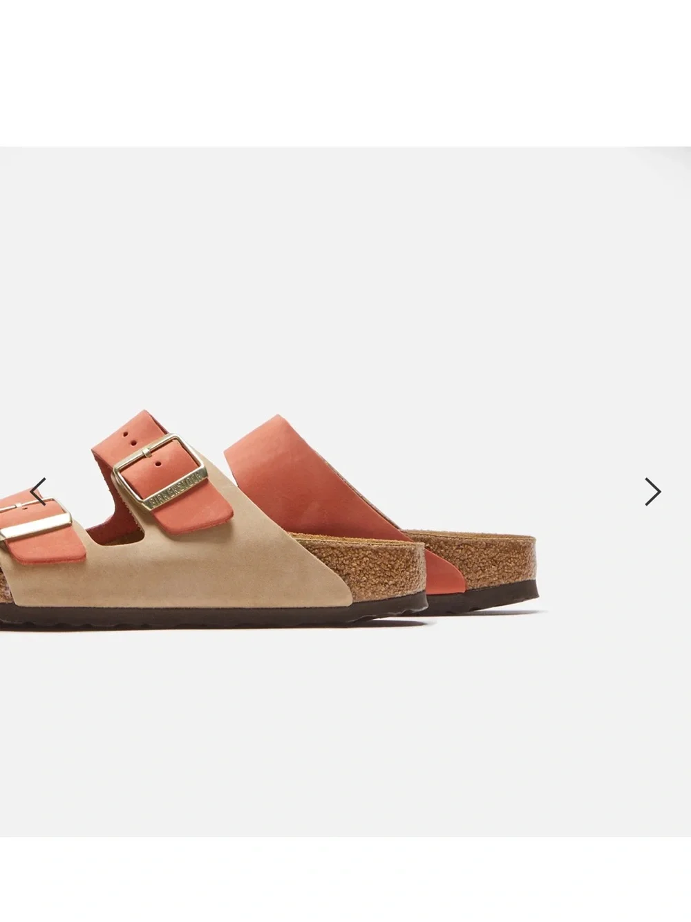 Birkenstock Arizona Sandal in Mars Red and Sandcastle Trim